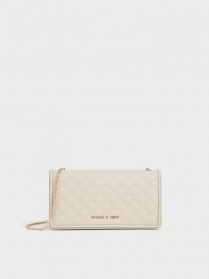 Charles & Keith Acolchado Pouch Creme | 9064753-YV