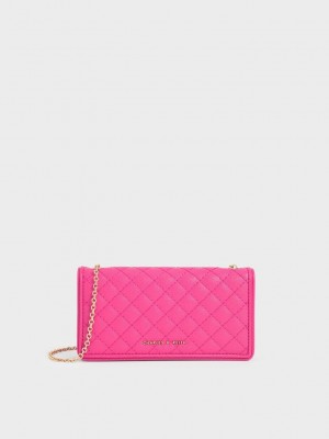 Charles & Keith Acolchado Pouch Fucsia | 3196054-GR