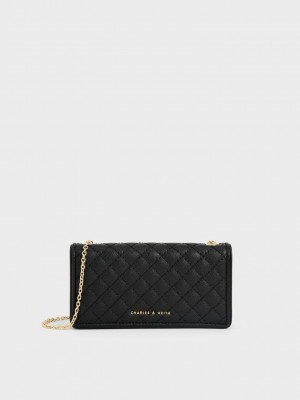 Charles & Keith Acolchado Pouch Negros | 7582416-FD