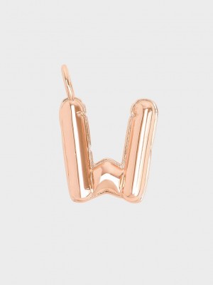 Charles & Keith Alphabet 'W' Charm Rosas Dorados | 9432561-HQ