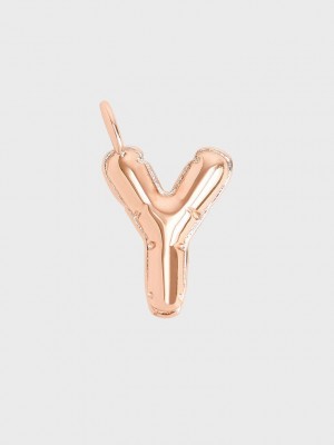 Charles & Keith Alphabet 'Y' Charm Rosas Dorados | 0786149-FM
