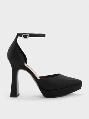 Charles & Keith Ankle Correa D'Orsay Pumps Negros | 3189627-QB