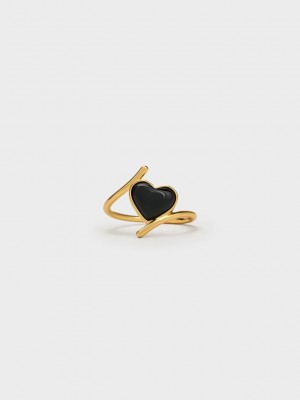 Charles & Keith Annalise Heart Stone Ring Negros | 3917504-JC