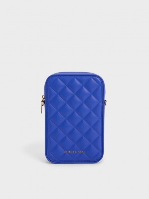 Charles & Keith Bonnie Acolchado Phone Pouch Cerulean | 2158406-EP