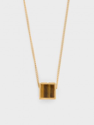 Charles & Keith Briar Square Necklace Marrom | 8605721-SP