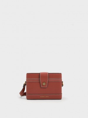 Charles & Keith Bronte Boxy Crossbody Bag Beige | 6391845-LS