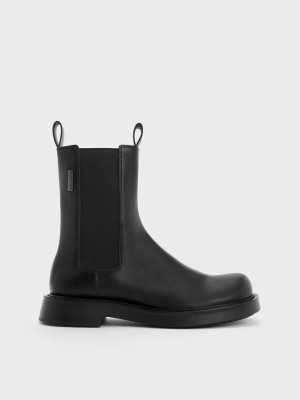 Charles & Keith Bryn Chelsea Boots Negros | 1502794-OB