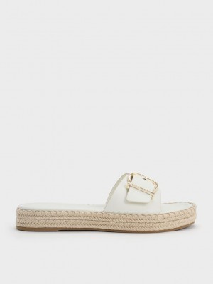 Charles & Keith Buckled Alpargata Planos Sandals Rosas | 4763819-MI