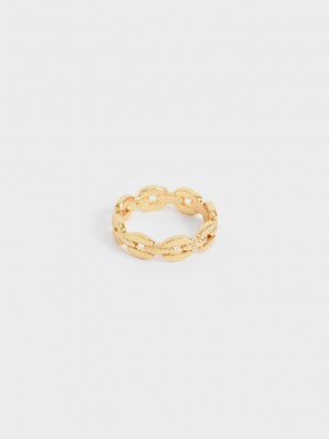 Charles & Keith Chain-Link Ring Dorados | 3418597-DN