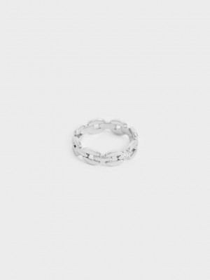 Charles & Keith Chain-Link Ring Plateados | 3596012-OT