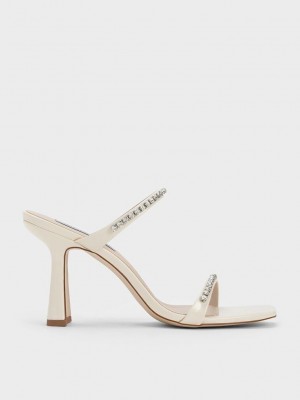 Charles & Keith Charol Gem-Encrusted Tacón Sandals Rosas | 3487615-FA