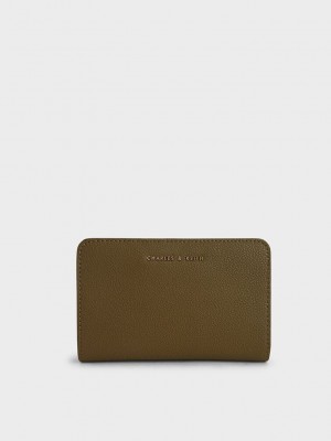 Charles & Keith Classic Mini Wallet Kaki | 6413278-BM