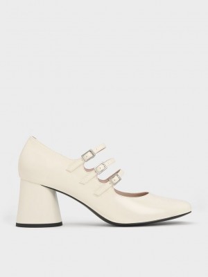 Charles & Keith Claudie Charol Buckled Mary Janes Rosas | 7604298-UC