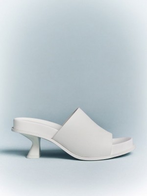 Charles & Keith Clio Slant Heel Mules Blancos | 5160892-OE