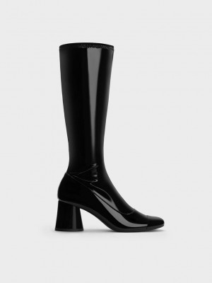 Charles & Keith Coco Knee-High Boots Negros | 2857603-WN