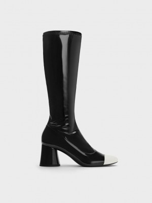 Charles & Keith Coco Two-Tone Knee-High Boots Multicolor | 5862103-UD