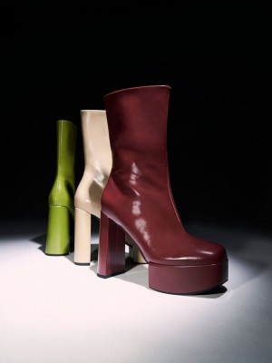Charles & Keith Corinth Blade Heel Boots Vino | 5928107-OE