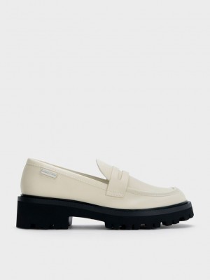 Charles & Keith Covered Ridge-Sole Loafers Rosas | 8264915-HR