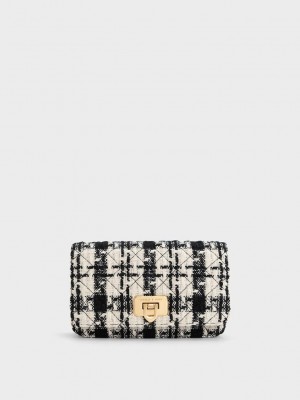 Charles & Keith Cressida Tweed Push-Lock Clutch Multicolor | 9726301-NL