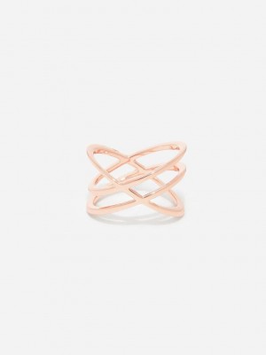Charles & Keith Criss Cross Ring Rosas Dorados | 4328951-IT