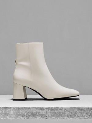 Charles & Keith Curved Block Heel Ankle Boots Rosas | 2715809-SZ