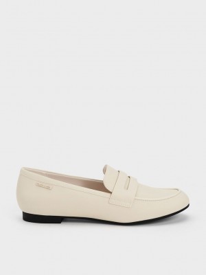 Charles & Keith Cut-Out Almond Puntera Penny Loafers Rosas | 6428710-VB