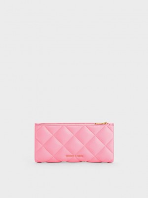 Charles & Keith Danika Acolchado Long Wallet Rosas | 0239615-FQ