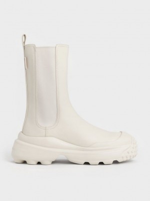Charles & Keith Elba Round-Puntera Chelsea Boots Rosas | 4162870-VR