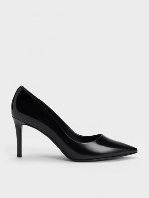 Charles & Keith Emmy Charol Pointed-Puntera Stiletto Pumps Negros | 7520849-SA