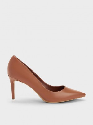 Charles & Keith Emmy Pointed-Puntera Pumps Marrom | 7039682-XK