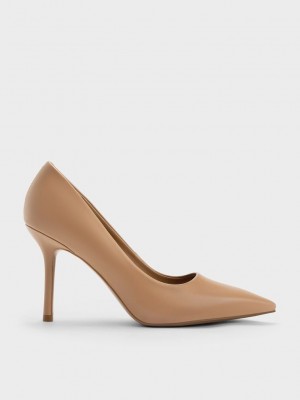 Charles & Keith Emmy Stiletto Heel Pumps Marrom | 0845237-DV