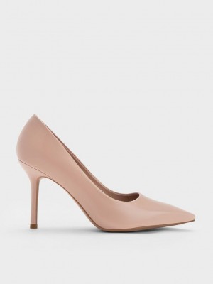 Charles & Keith Emmy Stiletto Heel Pumps Beige | 8903162-RD