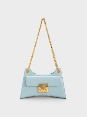 Charles & Keith Eudora Sculptural Bag Azules | 6372150-HM
