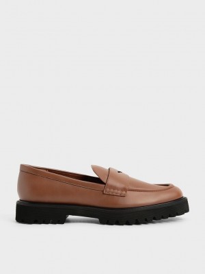 Charles & Keith Fornido Penny Loafers Marrom | 0874531-CK