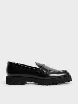 Charles & Keith Fornido Penny Loafers Negros | 5943870-LO