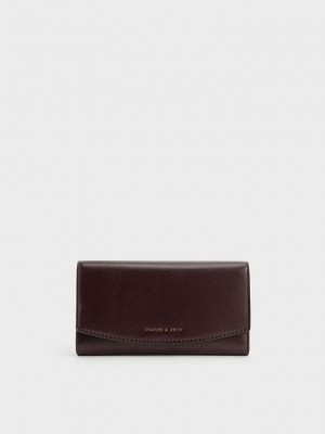 Charles & Keith Front Flap Long Wallet Azules | 2830496-DP