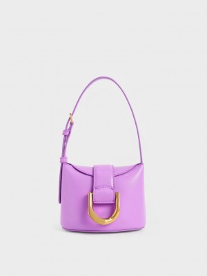 Charles & Keith Gabine Bucket Bag Morados | 6493825-CF