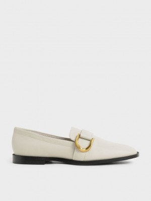 Charles & Keith Gabine Buckled Cuero Loafers? Rosas | 0265183-FJ