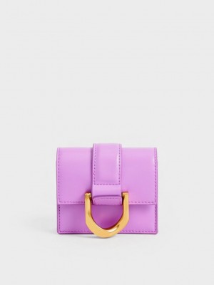 Charles & Keith Gabine Chain-Link Card Holder Morados | 1368724-WH