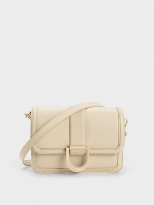 Charles & Keith Gabine Cuero Crossbody Bag Rosas | 1638420-OB