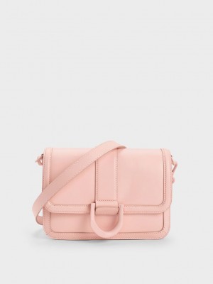 Charles & Keith Gabine Cuero Crossbody Bag Rosas | 2096137-BC
