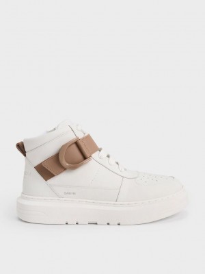 Charles & Keith Gabine Cuero High-Top Sneakers Marrom | 4730268-IG