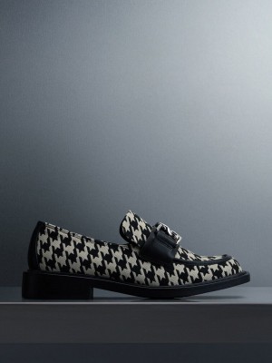 Charles & Keith Gabine Cuero Houndstooth Loafers Multicolor | 6712435-TE