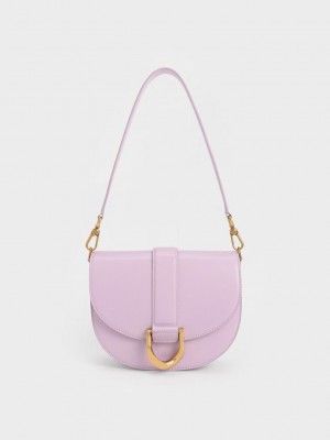 Charles & Keith Gabine Saddle Bag Morados | 4032158-EB