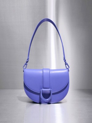 Charles & Keith Gabine Saddle Bag Morados | 2837541-XO