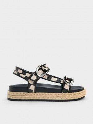 Charles & Keith Gabine Straw Alpargata Sandals Multicolor | 7504912-JX