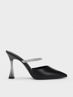 Charles & Keith Gem Correa Mules Negros | 1408235-ZY