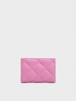 Charles & Keith Gemma Acolchado Card Holder Rosas | 8720534-EI