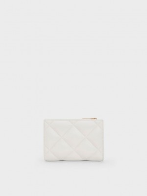 Charles & Keith Gemma Acolchado Card Holder Blancos | 9487362-QZ