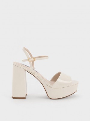 Charles & Keith Halle Peep-Puntera Metallic Plataforma Sandals Rosas | 5130798-IP